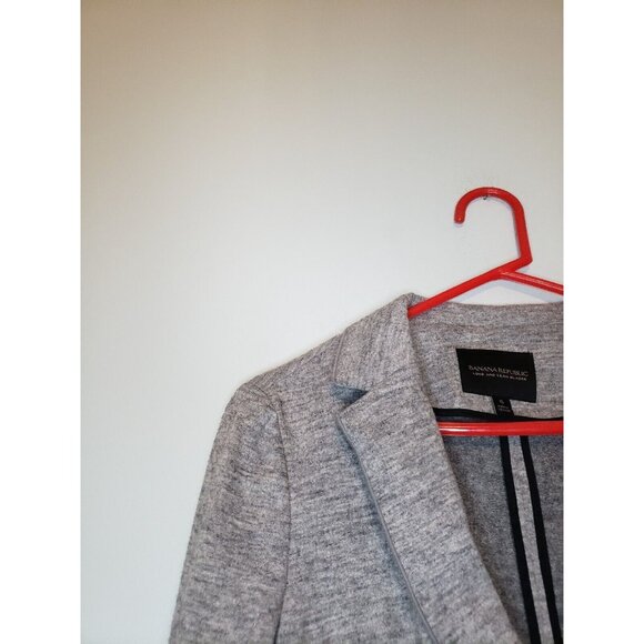 Banana Republic Long & Lean Blazer Womens 6 Gray Wool Blend Long Sleeve Button - Picture 4 of 6
